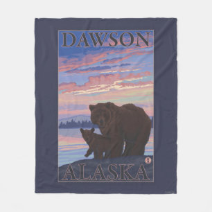 Bear and Cub - Dawson, Alaska Fleece Blanket
