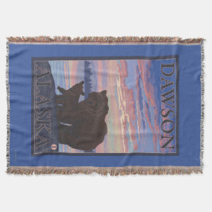 Bear and Cub - Dawson, Alaska Throw Blanket
