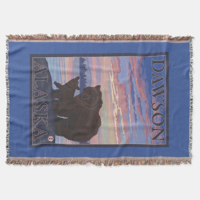 Bear and Cub - Dawson, Alaska Throw Blanket (Front)