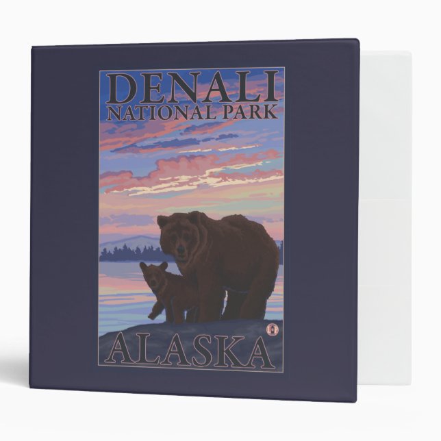 Bear and Cub - Denali National Park, Alaska Binder (Front/Inside)