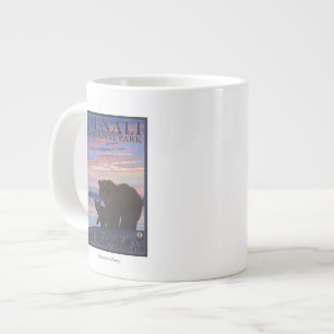 Bear and Cub - Denali National Park, Alaska Large Coffee Mug