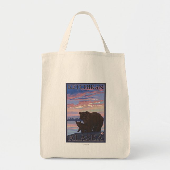 Bear and Cub - Ketchikan, Alaska Tote Bag (Front)