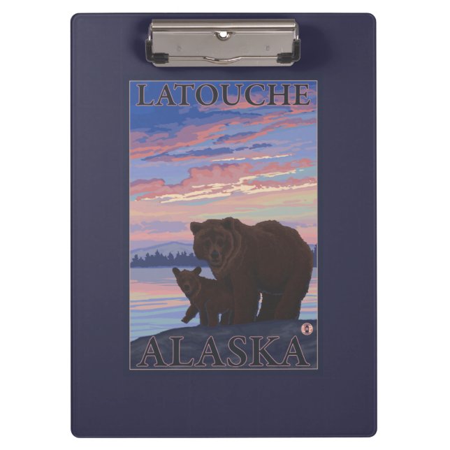 Bear and Cub - Latouche, Alaska Clipboard (Front)
