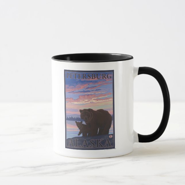 Bear and Cub - Petersburg, Alaska Mug (Right)
