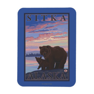 Bear and Cub - Sitka, Alaska Magnet