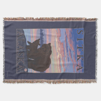 Bear and Cub - Sitka, Alaska Throw Blanket