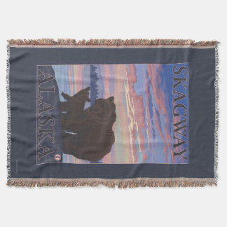 Bear and Cub - Skagway, Alaska Throw Blanket