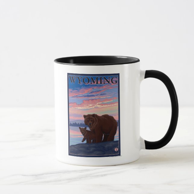 Bear and CubWyomingVintage Travel Poster Mug (Right)