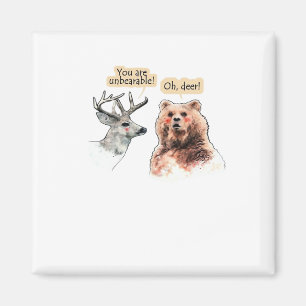 Bear And Deer Conversation Funny Wildlife Design  Magnet