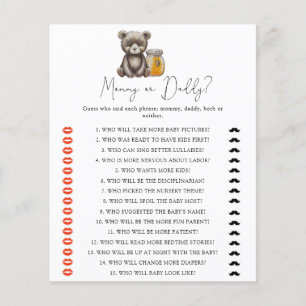 Bear and honey - mommy or daddy baby shower game