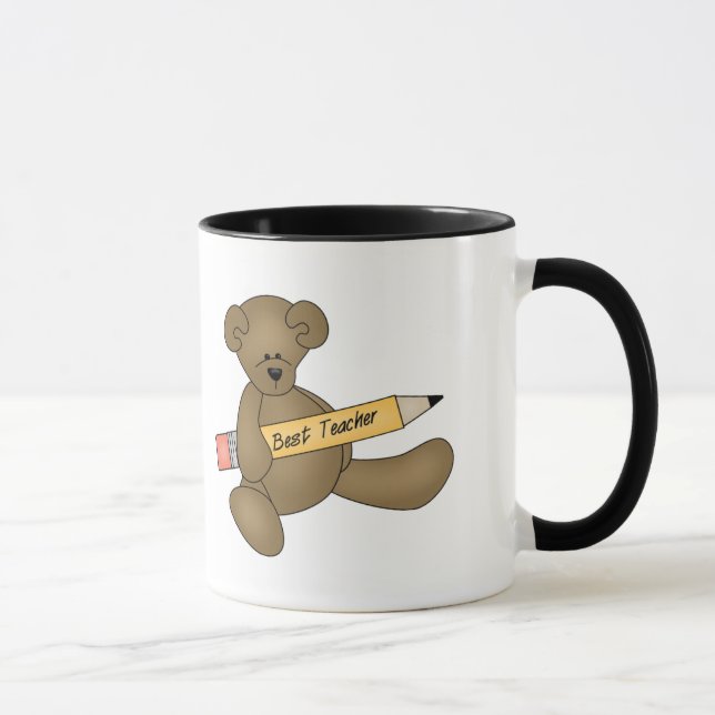 Bear and Pencil Best Teacher Mug (Right)
