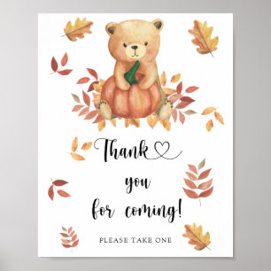 Bear and pumpkin \ Thank you for coming  Poster