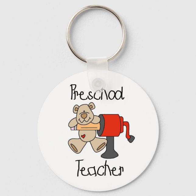 Bear and Sharpener Preschool Teacher Keychain (Front)