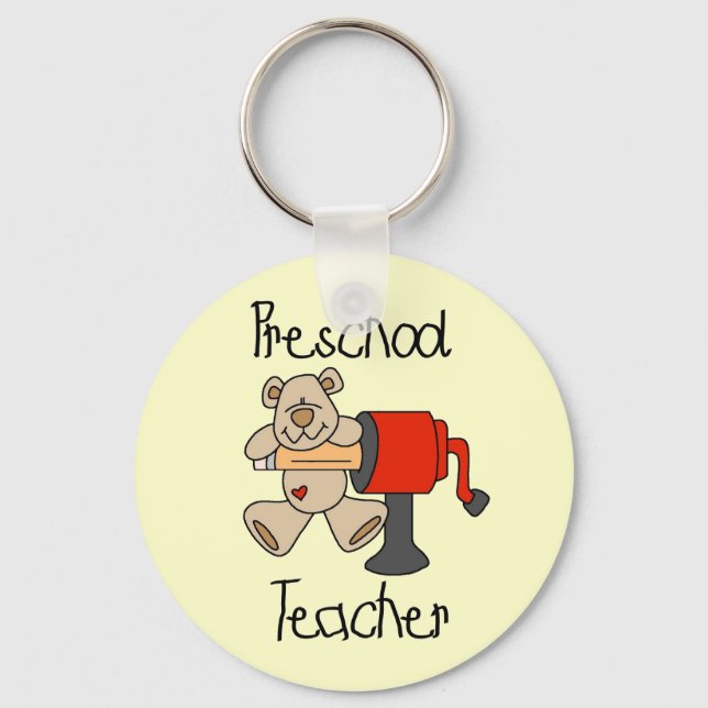 Bear and Sharpener Preschool Teacher Keychain (Front)