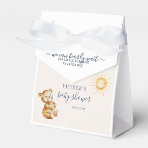 Bear and Sunshine Watercolor Boys Baby Shower Favor Box