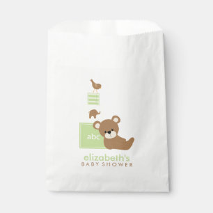 Bear and Toy Blocks Gender Neutral Baby Shower Favour Bag