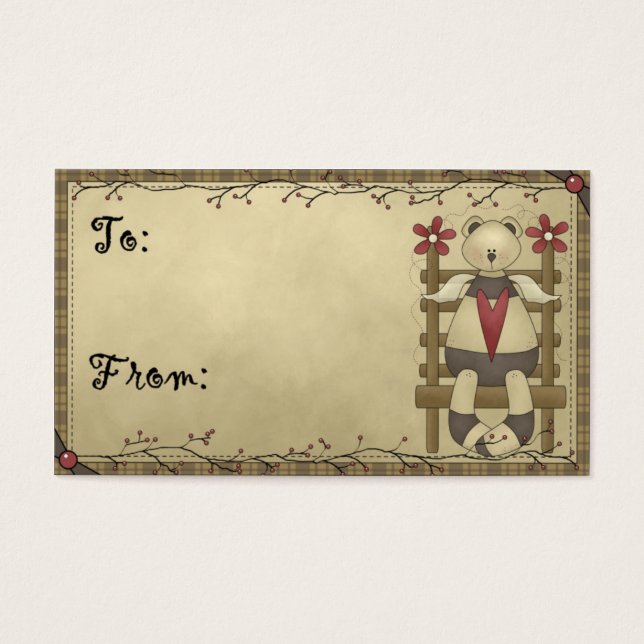 Bear Angel - Pays/Prim Tags cadeaux (Devant)