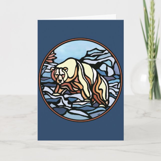 Bear Art Cards Blank Tribal Bear Art Cards Custom (Front)
