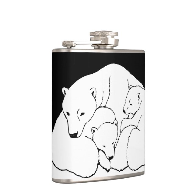 Bear Art Flask Custom Polar Bear Drink Flask (Right)