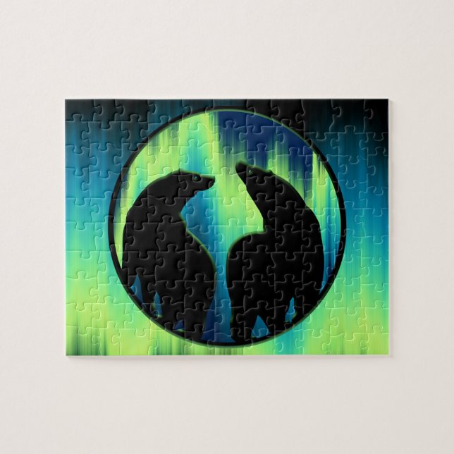Bear Art Puzzle Personalized Aurora Bear Games (Horizontal)