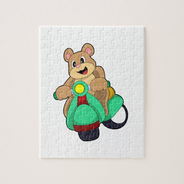 Bear as Biker with Scooter.PNG Jigsaw Puzzle (Vertical)