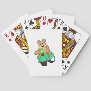 Bear as Biker with Scooter.PNG Playing Cards