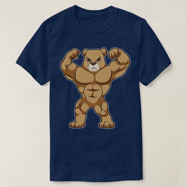Bear as Bodybuilder with big Muscles T-Shirt (Design Front)