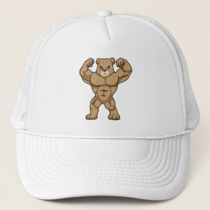 Bear as Bodybuilder with big Muscles Trucker Hat
