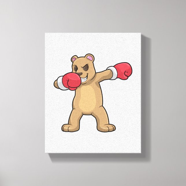 Bear as Boxer at Boxing & Hip Hop Dance Dab Canvas Print (Front)