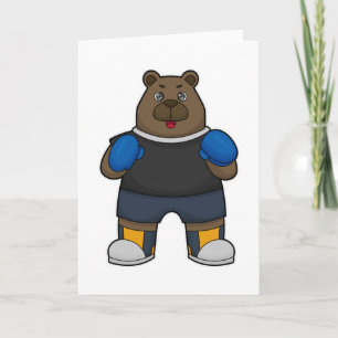 Bear as Boxer with Boxing gloves Card