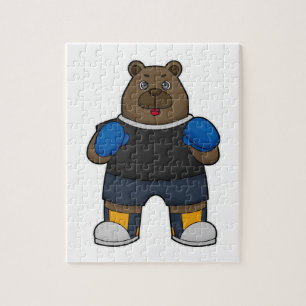Bear as Boxer with Boxing gloves Jigsaw Puzzle