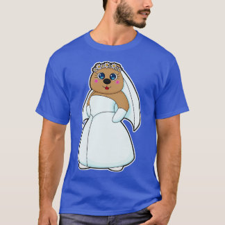 Bear as Bride with Wreath of Flowers T-Shirt