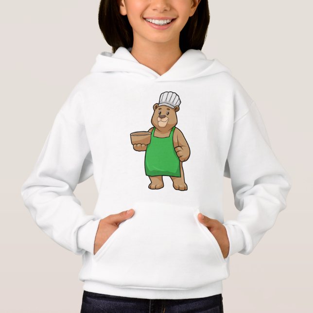 Bear as Cook with Cooking apron & Bowl (Front)