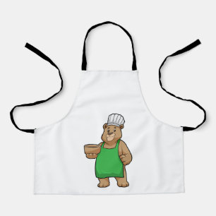 Bear as Cook with Cooking apron & Bowl