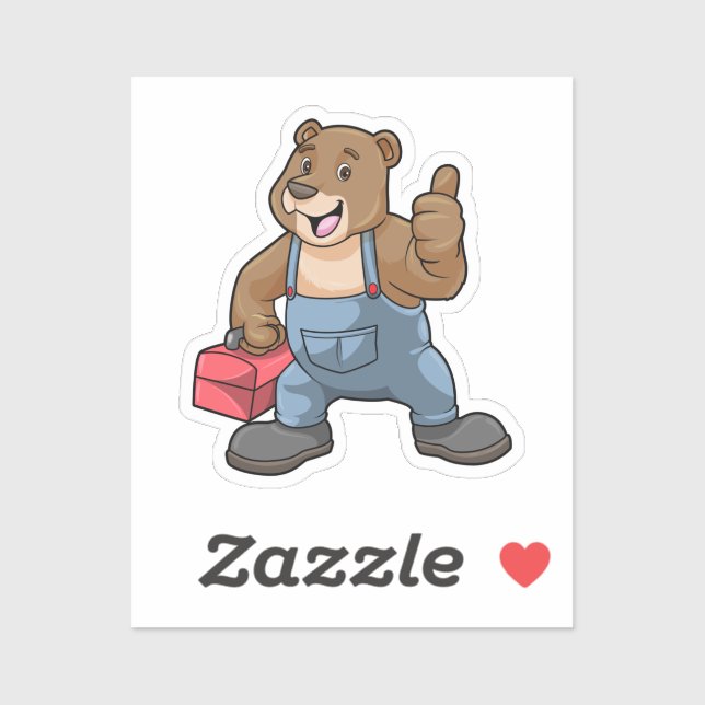 Bear as Craftsman with Tool box (Sheet)