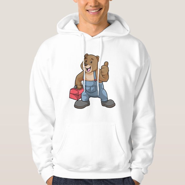 Bear as Craftsman with Tool box Hoodie (Front)
