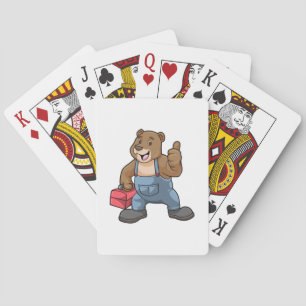 Bear as Craftsman with Tool box Playing Cards