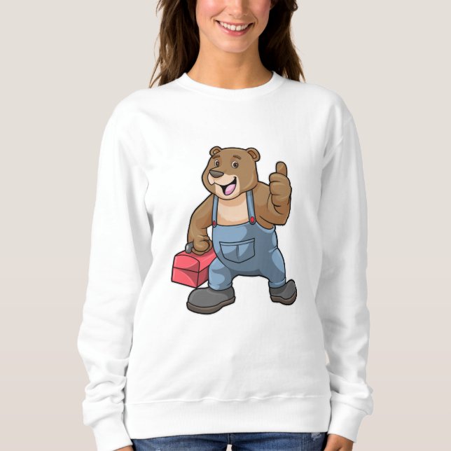 Bear as Craftsman with Tool box Sweatshirt (Front)