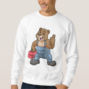 Bear as Craftsman with Tool box Sweatshirt