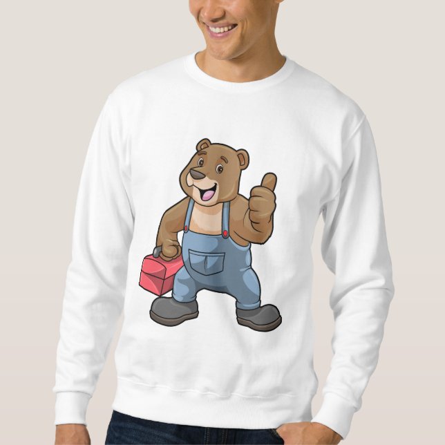 Bear as Craftsman with Tool box Sweatshirt (Front)