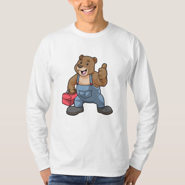 Bear as Craftsman with Tool box T-Shirt (Front)