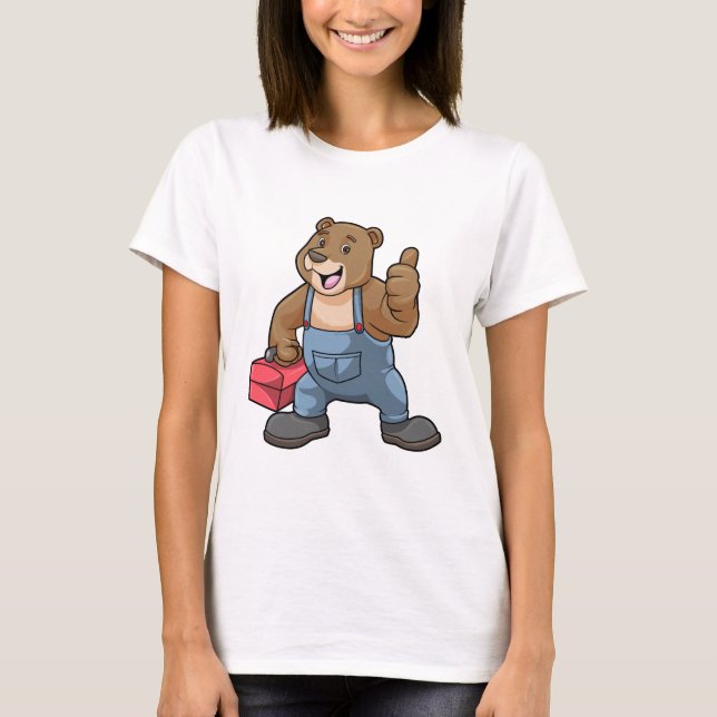 Bear as Craftsman with Tool box T-Shirt (Front)