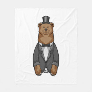 Bear as Groom with Jacket Fleece Blanket