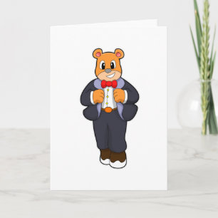 Bear as Groom with Suit Card