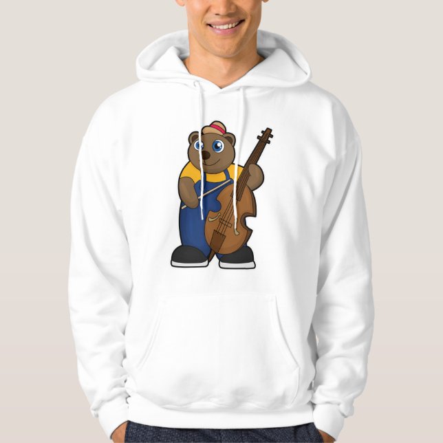 Bear as Musician with Guitar Hoodie (Front)