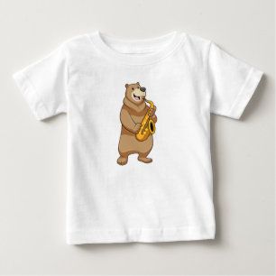 Bear as Musician with Saxophone Baby T-Shirt