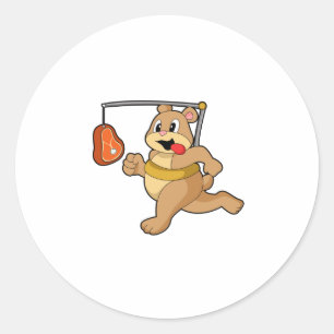 Bear as Runner Classic Round Sticker