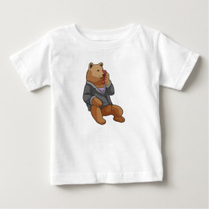 Bear as Secretary with Phone Baby T-Shirt