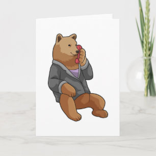 Bear as Secretary with Phone Card