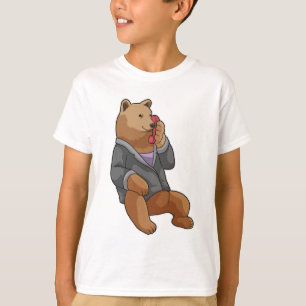 Bear as Secretary with Phone T-Shirt
